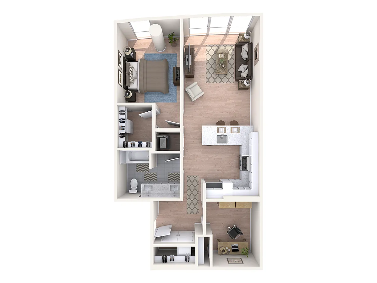 Floor plan 1 Bedroom + Den - A+9