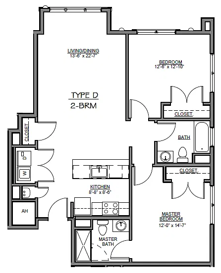 Floor plan 2 Bed 2 Bath Corner