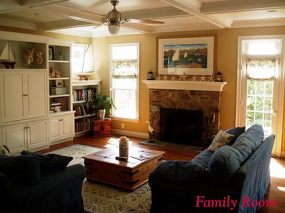 Family Room with Stone Fireplace