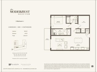 1 Bedroom Den Plan, Modernist Gulch View, Nashville, TN 37203