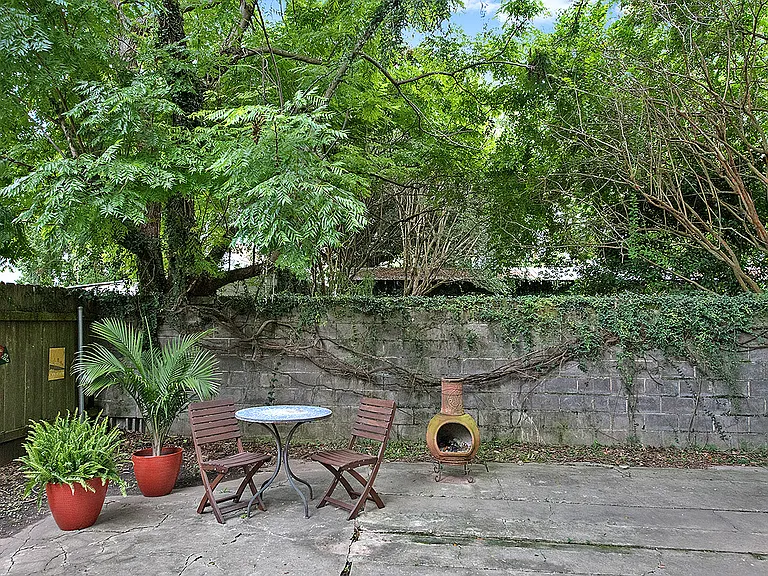 Fenced backyard
