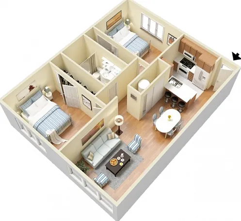 Oak | 2 Bed 1 Bath Oak | 2 Bed 1 Bath