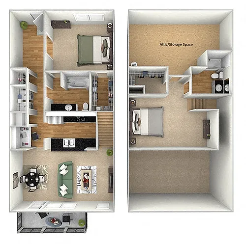 Floor plan B4 (2x2 Harbor Town)