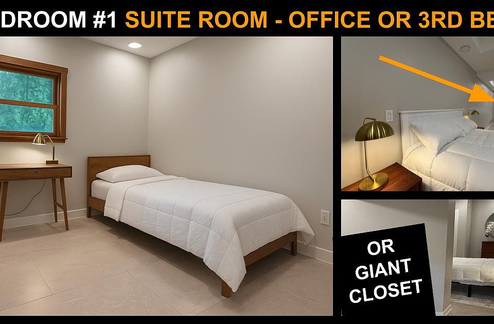 From the master bed, you see the window in this space. When you walk into the space, it becomes deeper - use for a 3rd bedroom, office, luxurious closet, nursery, etc.