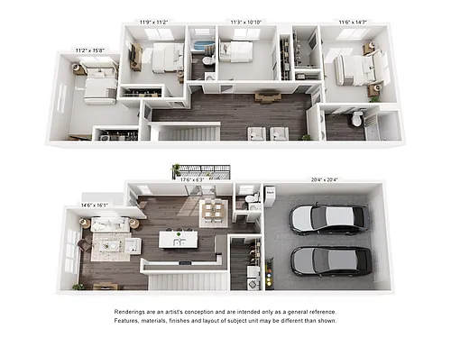 Floor plan Four Bedroom Two and a Half Bath