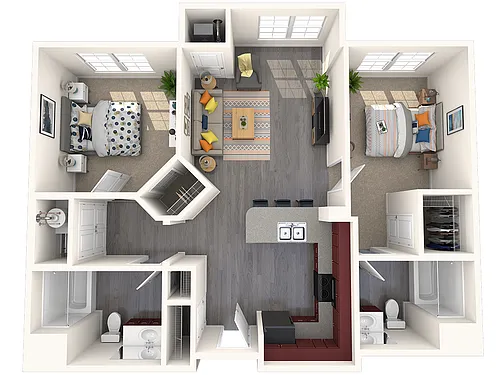 Floor plan 2x2B