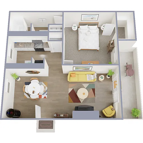 Floor plan 1X1 B