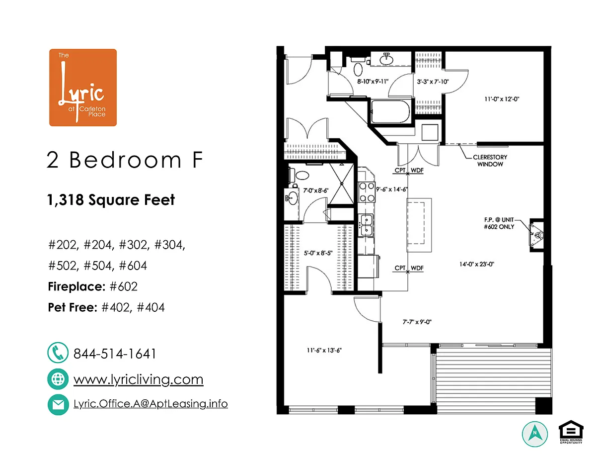 Floor plan 2 Bedroom F