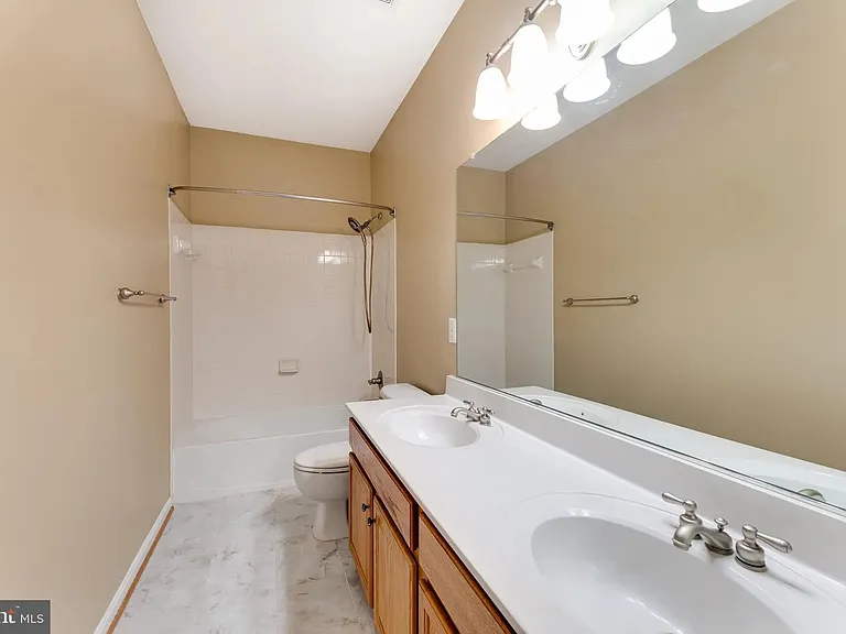 2nd Bathroom Upstairs, new marble polished tile flooring