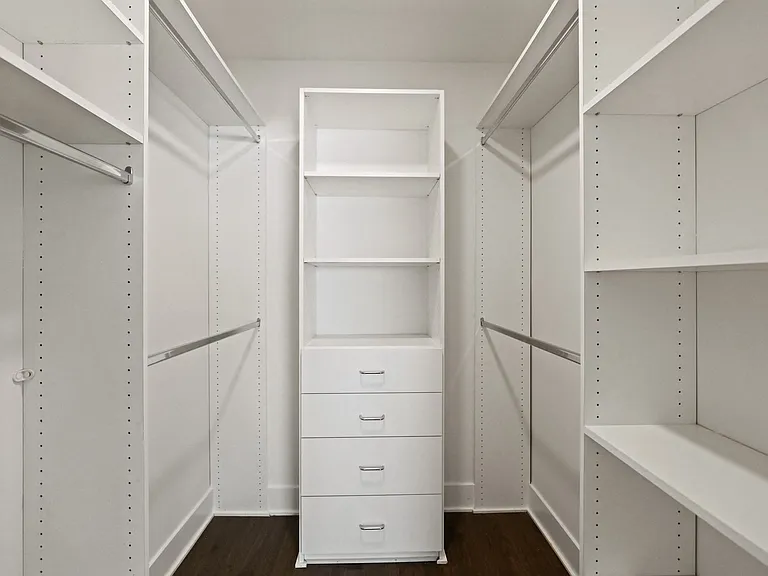 Walk-In Closet with Built-In Organizers