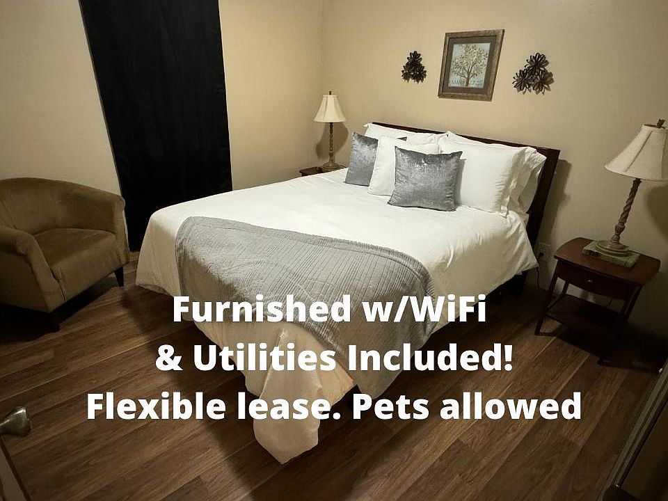 Fully furnished with WiFi and all utilities included! From 1-12mo leases allowed and we also allow pets!