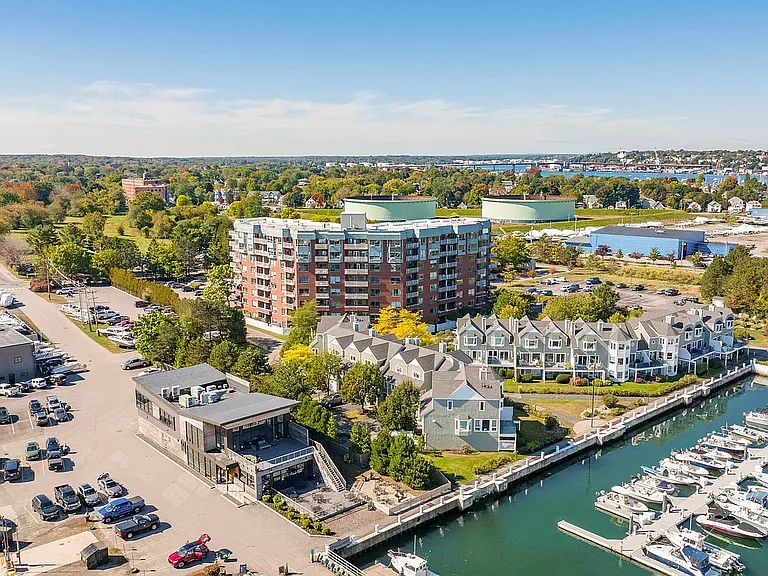 Building & marina aerial view