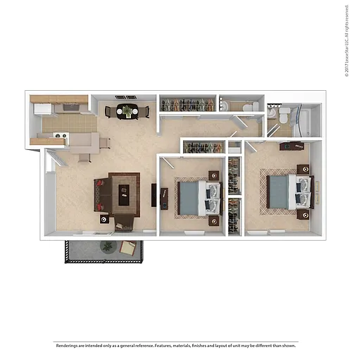 Floor plan 2 Bedroom 1.5 Bath