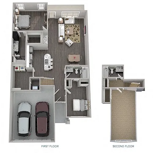 Floor plan 3 Bedroom - 3 Bath (no basement)