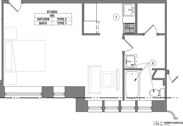 1500 Pine - Apt 403 Floor Plan 1500 Pine - Apt 403 Floor Plan