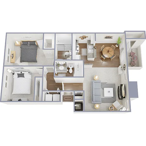 Floor plan 2B Two Bedroom Flat