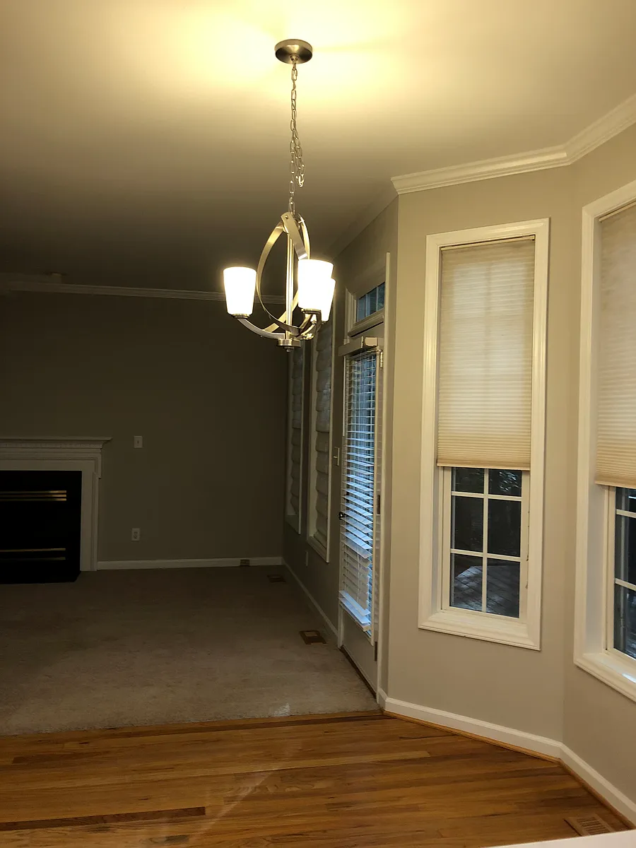 View from kitchen to den - 105 Dove St