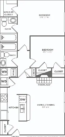Two Bedroom Two Bath (841 SF) Two Bedroom Two Bath (841 SF)