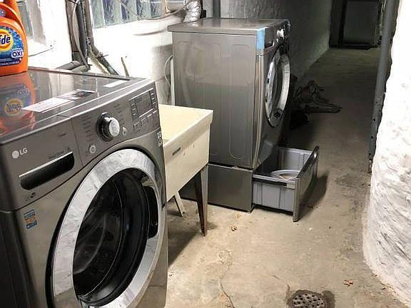 Laundry and storage in basement