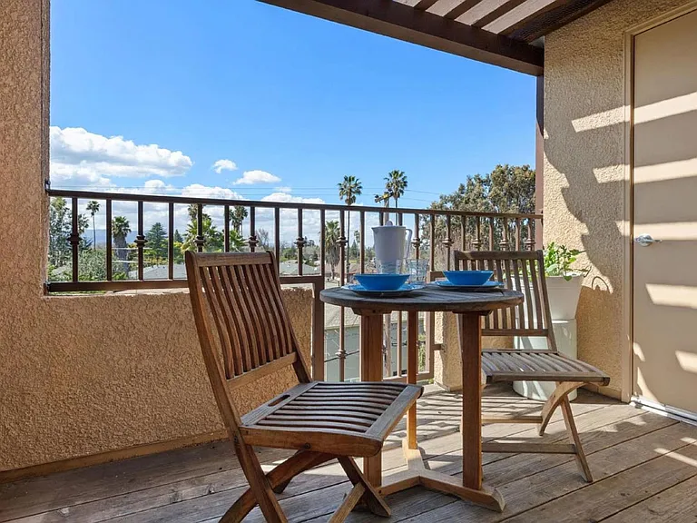 Balcony with storage closet