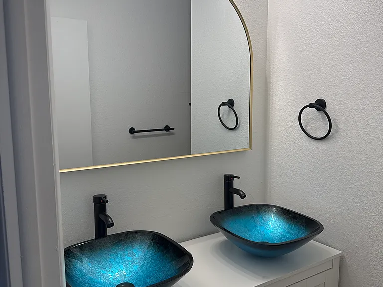 New vanity with mirror and vanity light