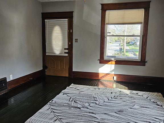 Living room with view of front door