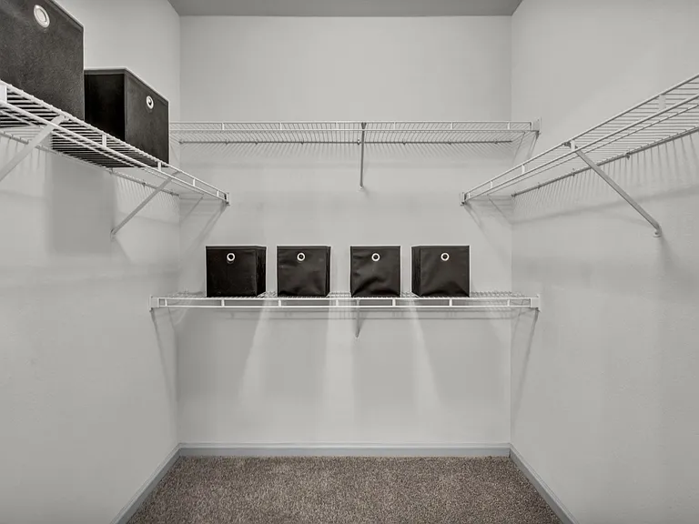 Two Bedroom - spacious closet with shelving
