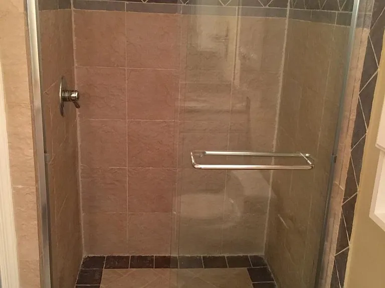Large shower in master bathroom