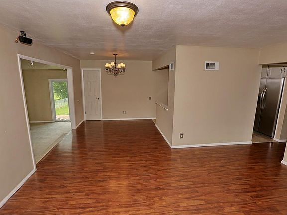 This living room view highlights the open floor plan