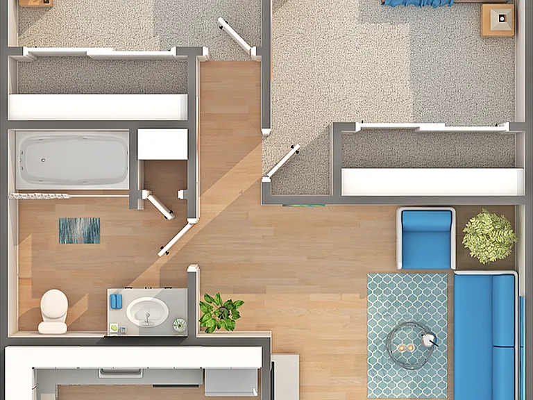 B1R | 2-Bedroom Floorplan B1R | 2-Bedroom Floorplan