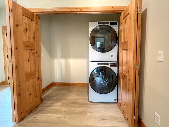 Full-size washer and dryer closet
