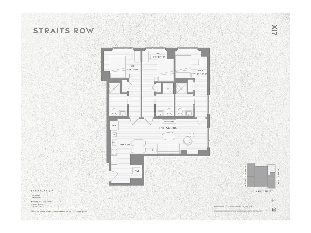 Floor plan Private Bedspace in a C1 with Roommates
