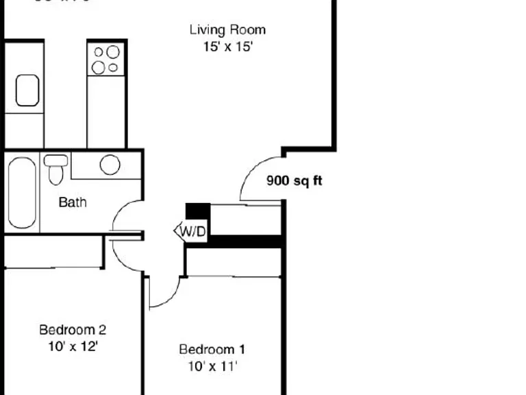 2x1 Grand Floor Plan | 900 sq ft 2x1 Grand Floor Plan | 900 sq ft
