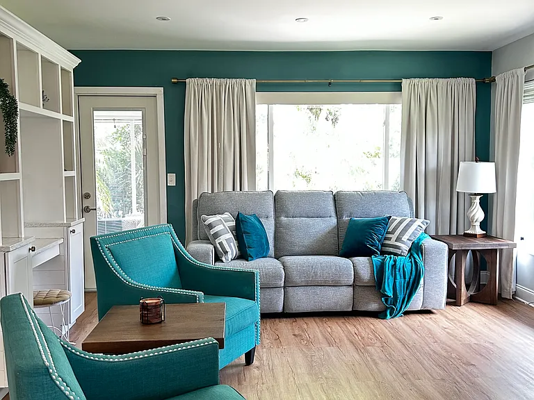Conversational Living Area, Access to Private Covered Lanai and Paver Patio
