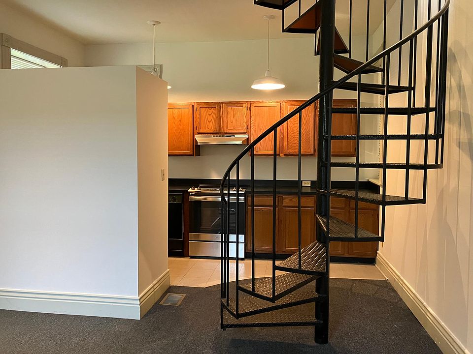 View from living area toward kitchen.