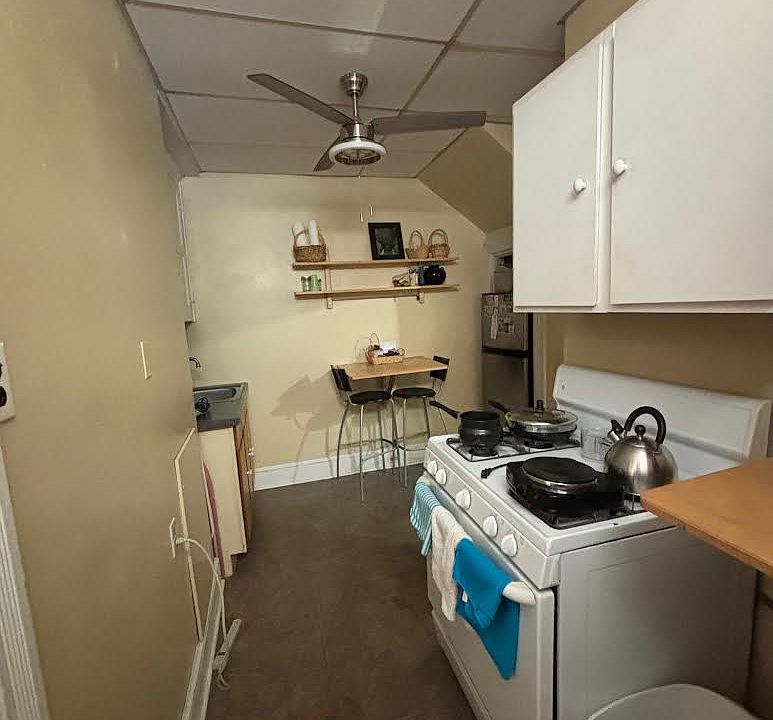 kitchen has a gas stove