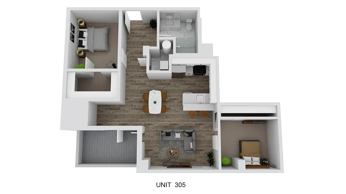 Floor plan 2 Bedroom 1 Bath