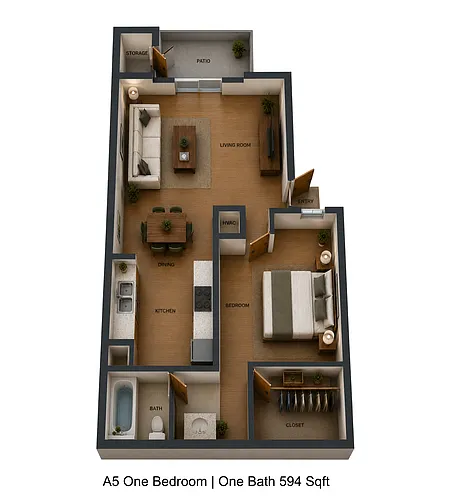 Floor plan 1 bedroom 1 bath