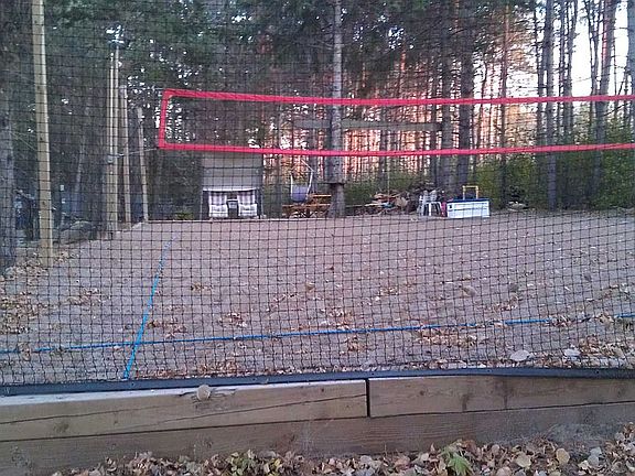 Sand volleyball court lighte