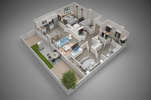 Floor plan 2 Bed/2 Bath
