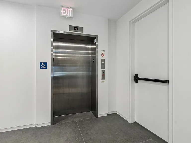 Elevator and stairwell to different floors
