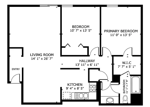 Floor plan Garden 2x1