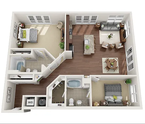 Floor plan Two Bedroom (B4)