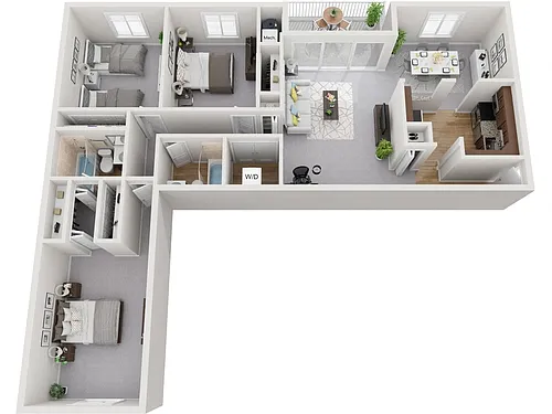Floor plan 3 Bedroom 2 Bath Renovated