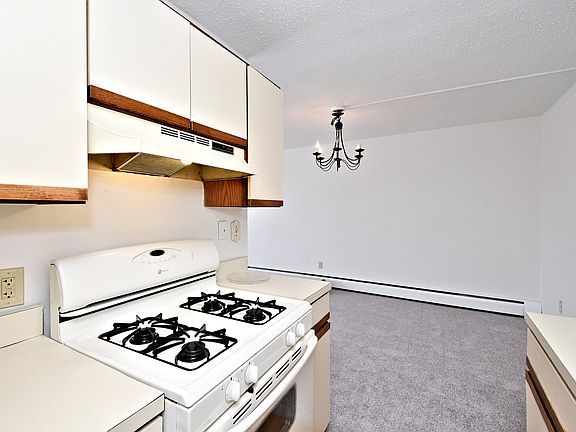 Kitchen connects to dining area
