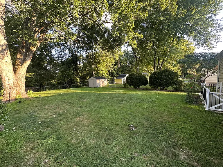 Fully Fenced backyard and storage shed