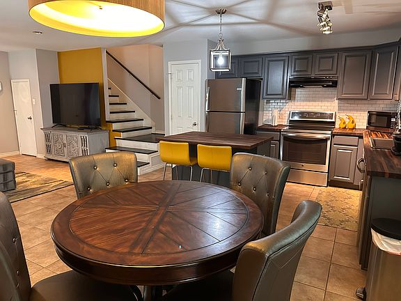 Open floor concept for kitchen and dining room area