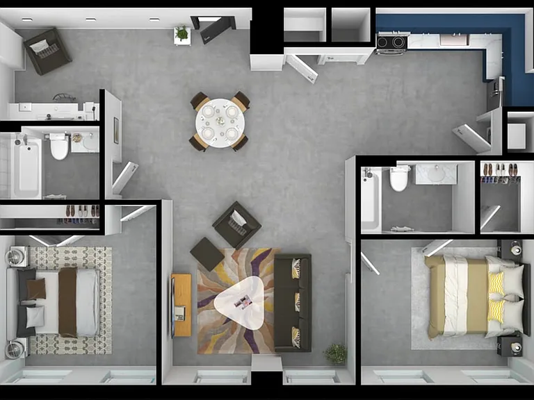 2 Bedroom - Units 1011, 1014, 1016