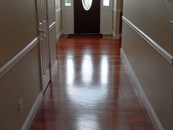 gleaming cherry hardwood floors throughout