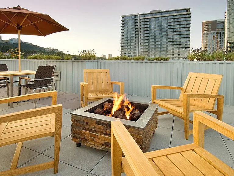 Outdoor fireplace and breathtaking views
